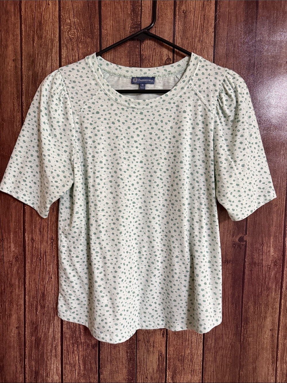 Democracy Mint Green Dot Print Short Sleeve Tee